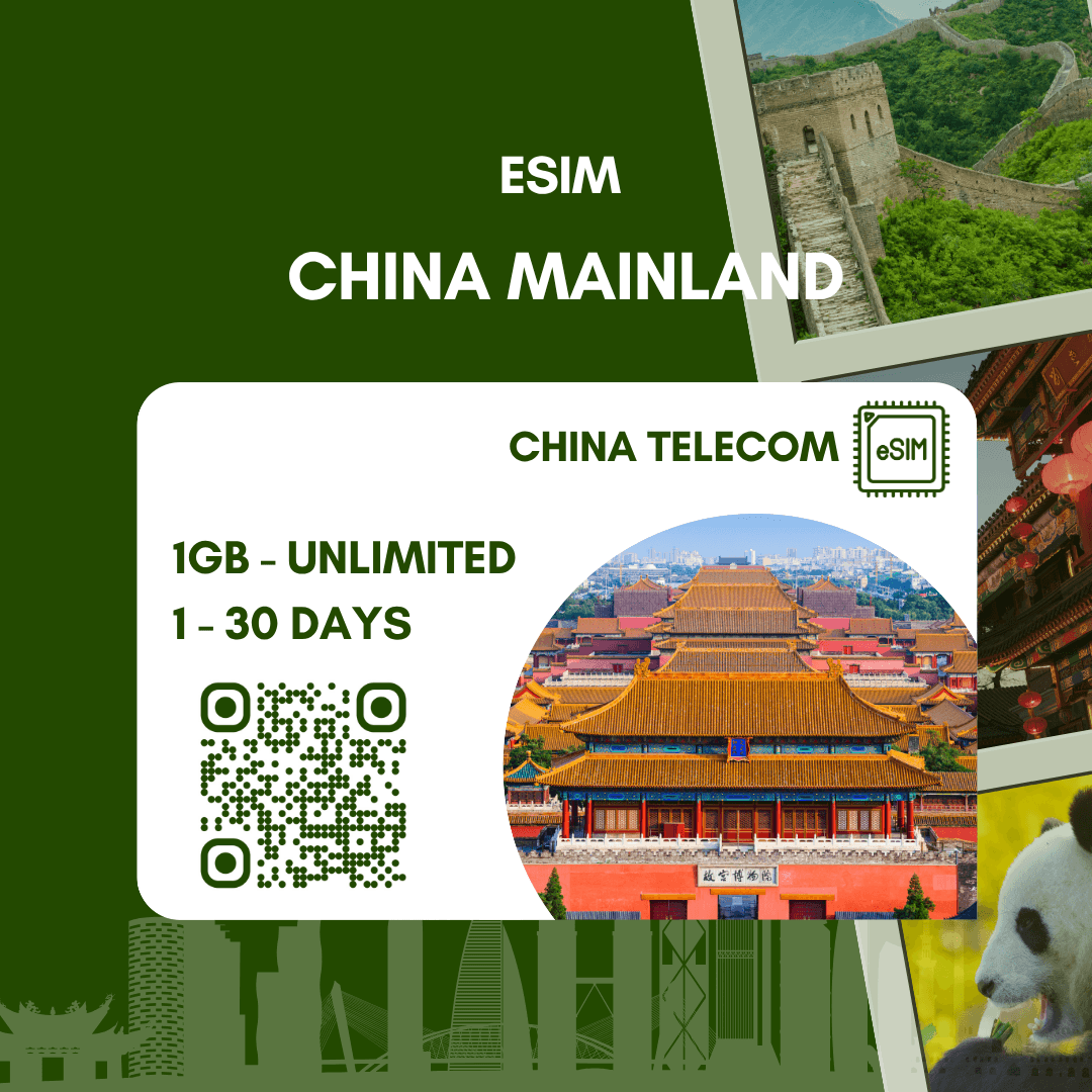 eSIM Trung Quốc Đại Lục - China Telecom - chỉ có data