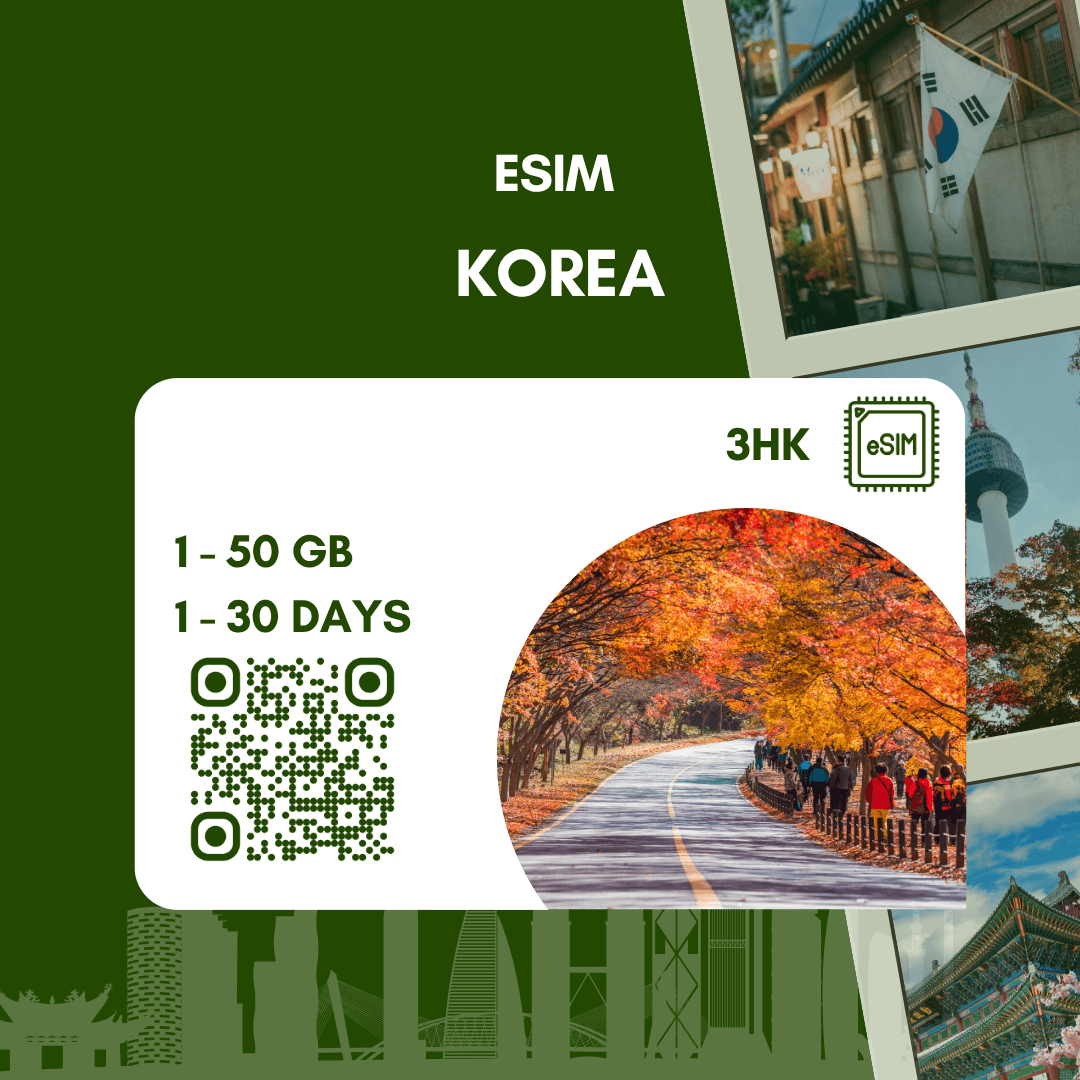 eSIM Hàn Quốc 3HK, chỉ có data